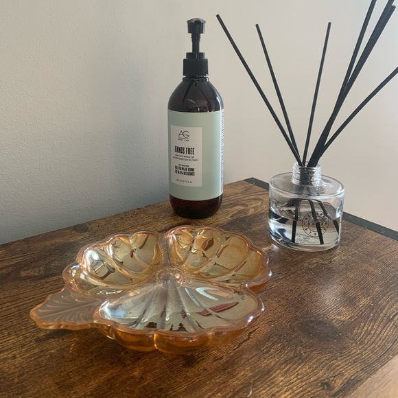 Vintage Carnival Glass Marigold 3 Leaf Clover Dish - Picture 4 of 4